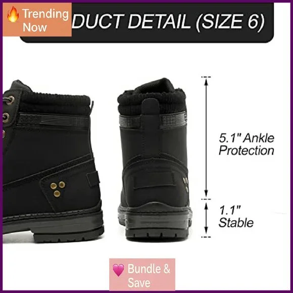 Waterproof Hiking Boots Women's Lightweight Work Boots Comfortable Outdoor